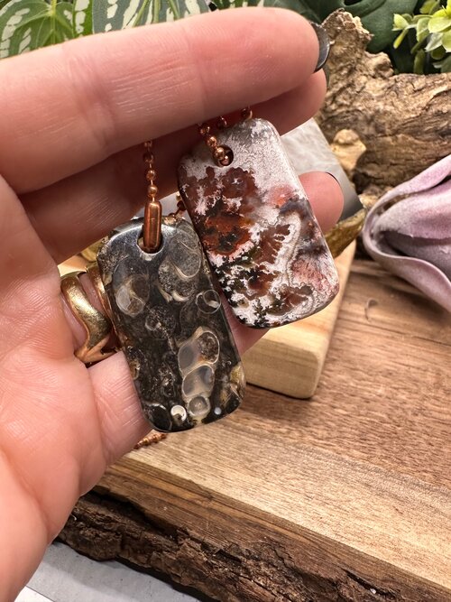 LHG Jasper and Turitella Agate dog tags
