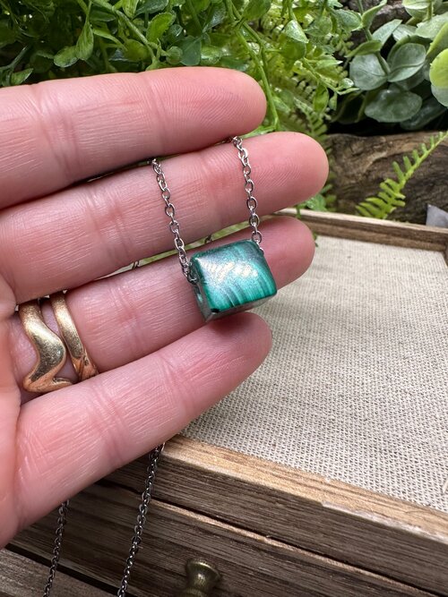 Malachite Cube Pendant