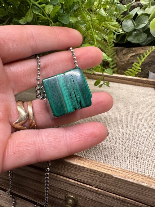 Malachite Cube Pendant