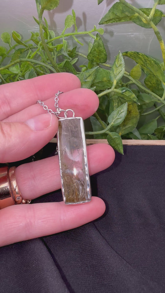 Green Tourmaline in Quartz