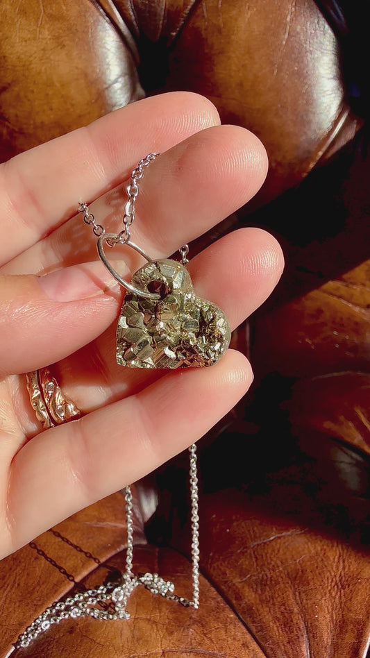 Pyrite heart pendant