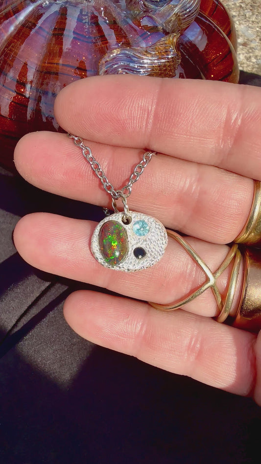 Opal,Topaz,Onyx pendant
