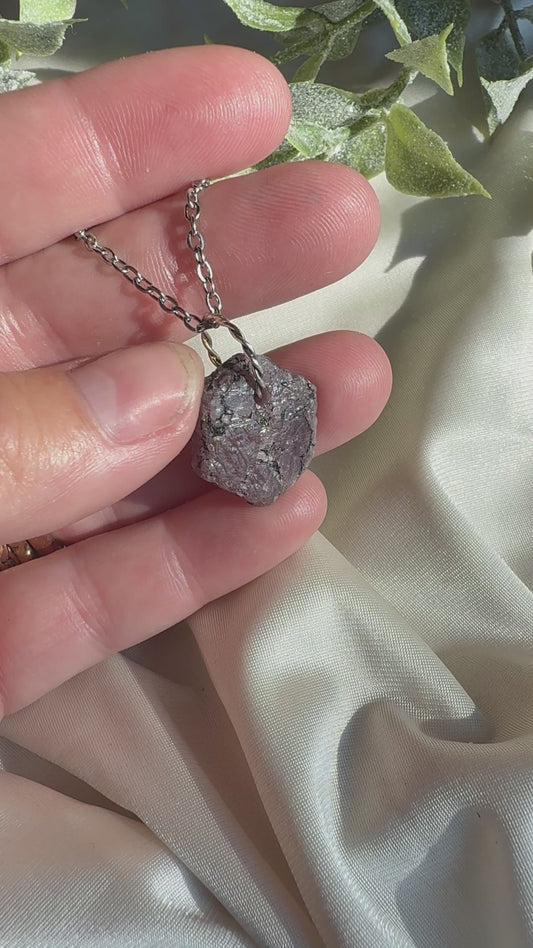 Raw Ruby pendant
