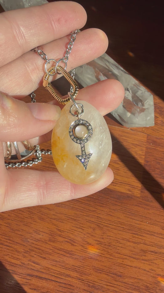 Golden Healer Quartz with genuine diamonds!