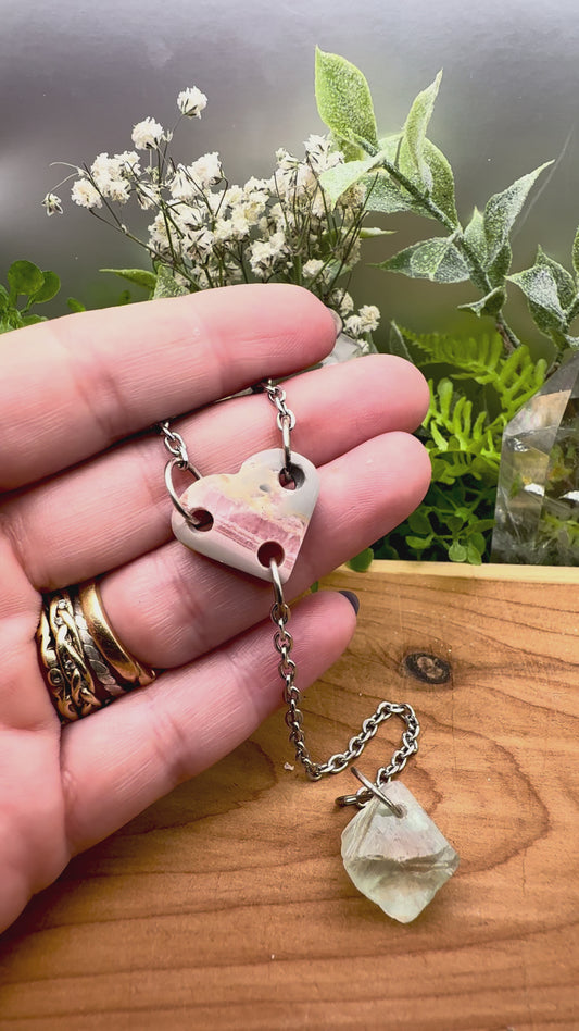 Rhodochrosite and interchangeable flourite!