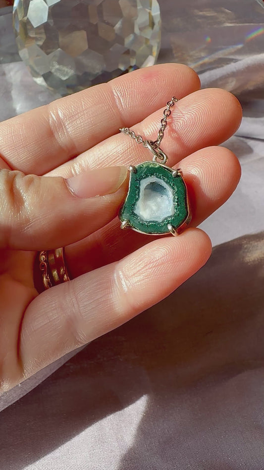 Geode set in Sterling silver